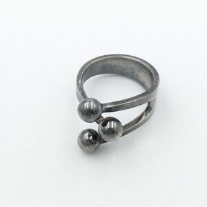 Signed Anna Greta Eker Norway AGE 925 sterling silver modernist ball ring
